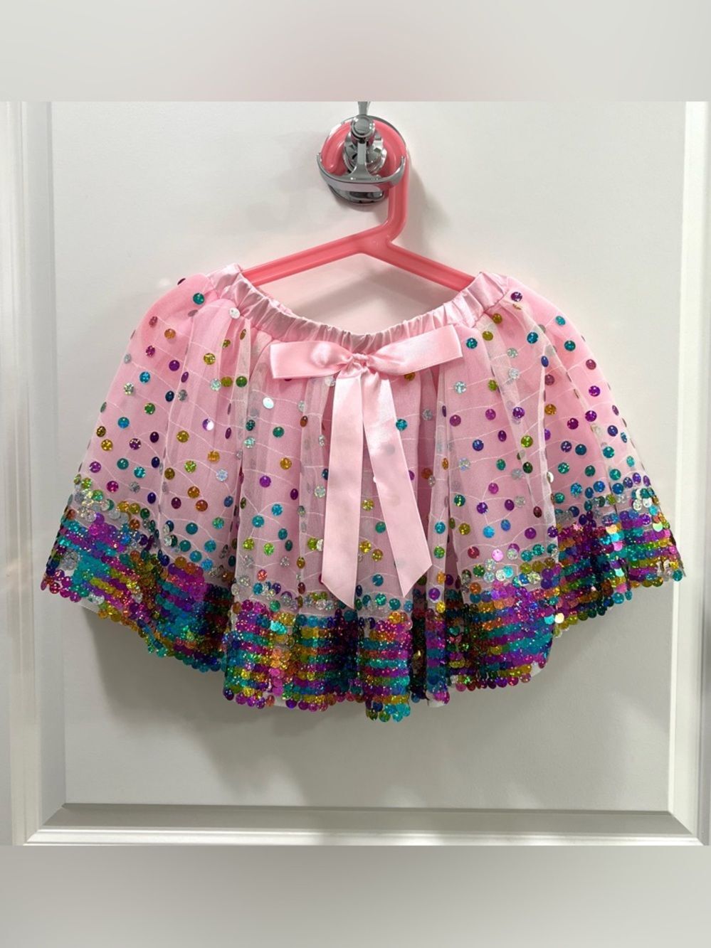 Great Pretenders Pink Sequin Tulle Skirt Size 4-7 years NWOT